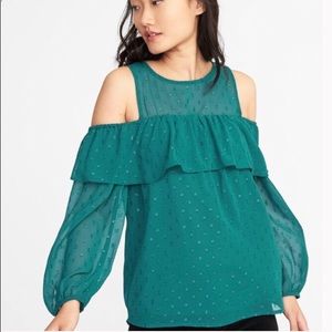 Old Navy Sparkle Cold Shoulder Blouse